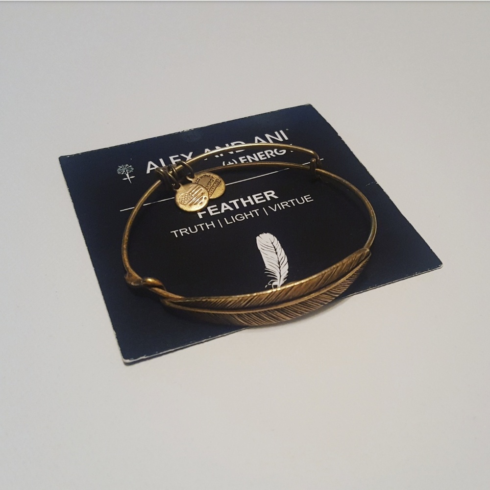 Alex and Ani Gold Feather Wrap Bangle
